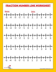 Fraction Number Lines Worksheet