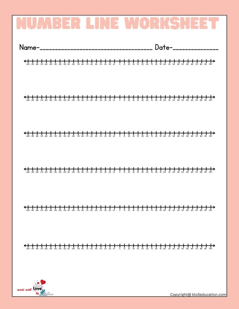 Fractions Negative Number Line Worksheets 1-200 | FREE Download