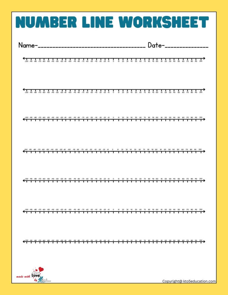 Fractions Negative Number Lines Worksheets 1-200 | FREE Download