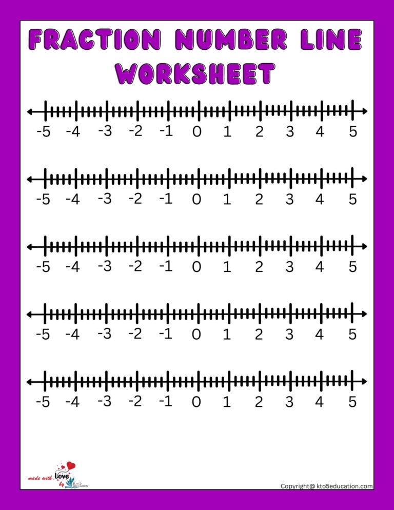 Fractions On Number Lines Fifth Worksheet | FREE Download