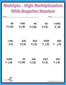 Free Multi Digit Multiplication Worksheets