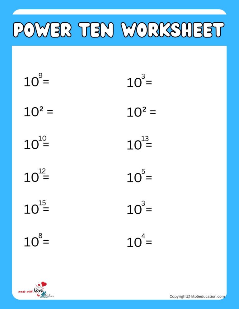 Free Power Of Ten Worksheet | FREE Download