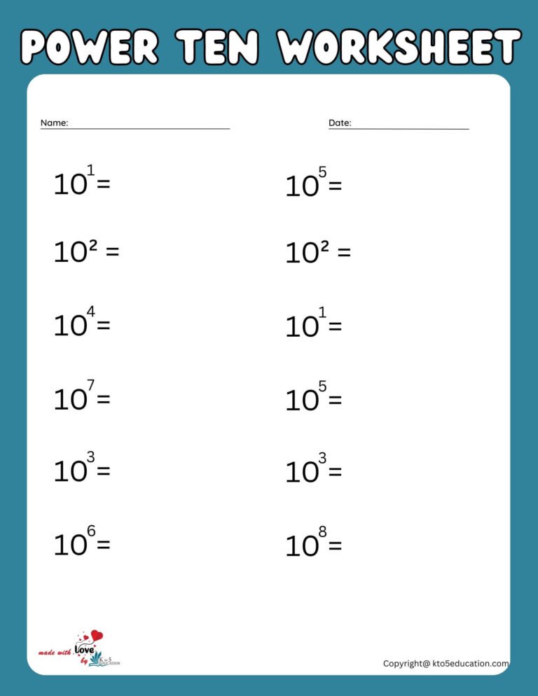 Free Printable Power Of Ten Worksheet | FREE Download