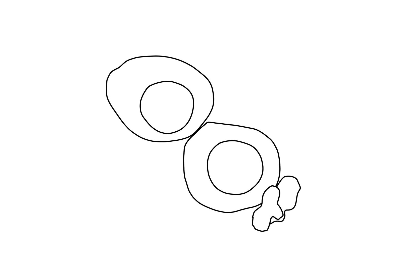 Fried Eggs Coloring Page