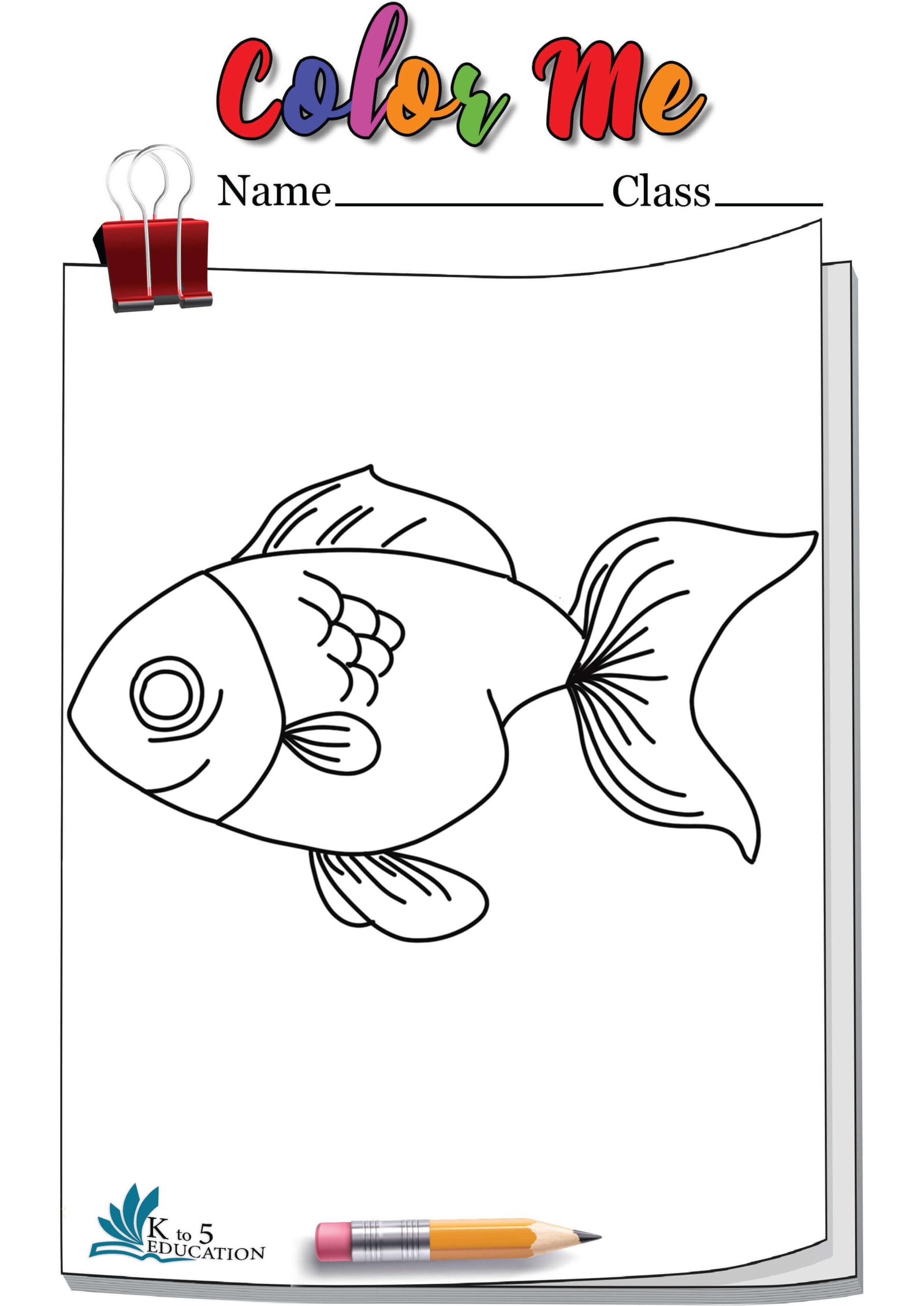 Gold Fish Coloring Page