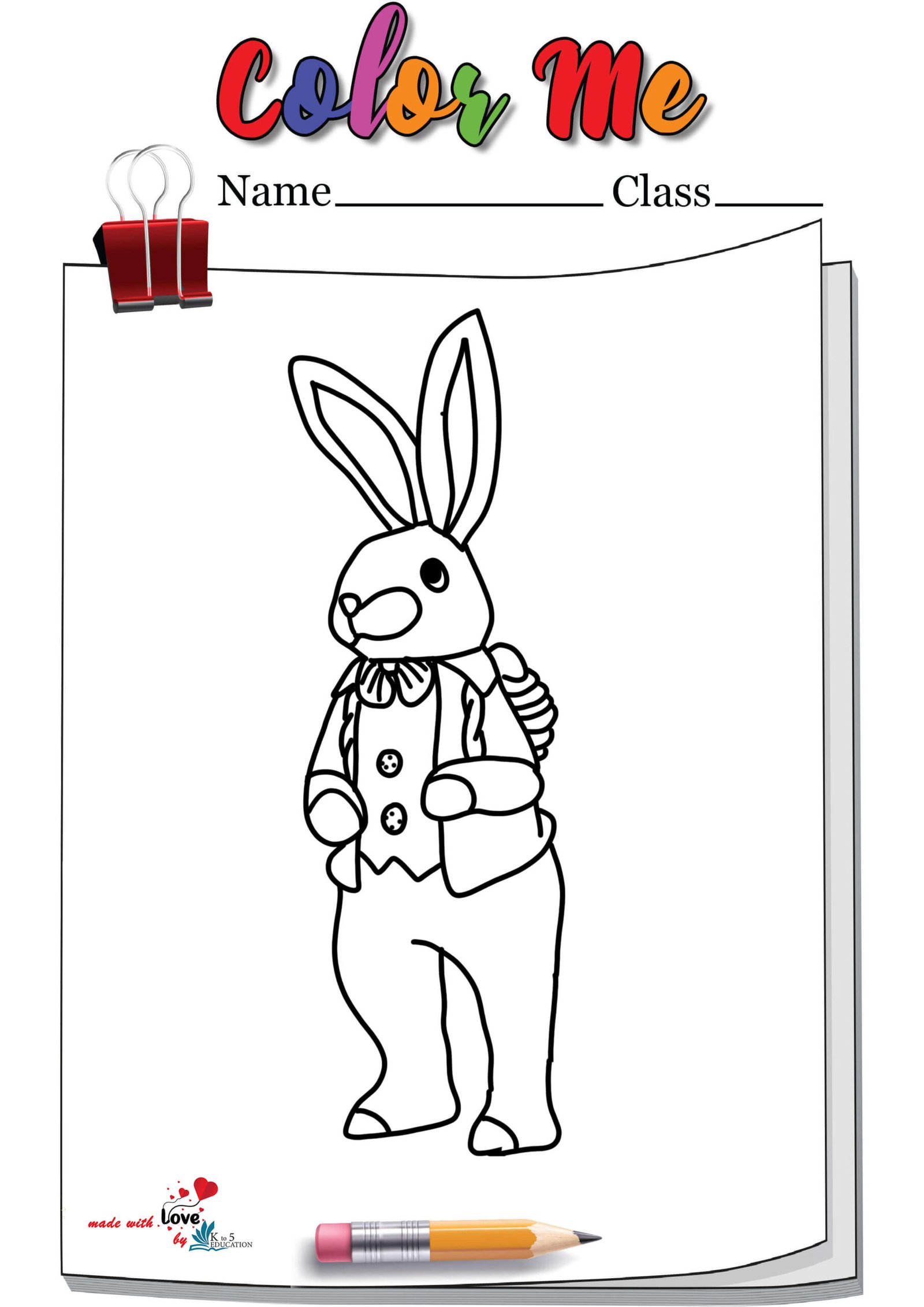 Hand Crafted Easter Bunnies Coloring Page