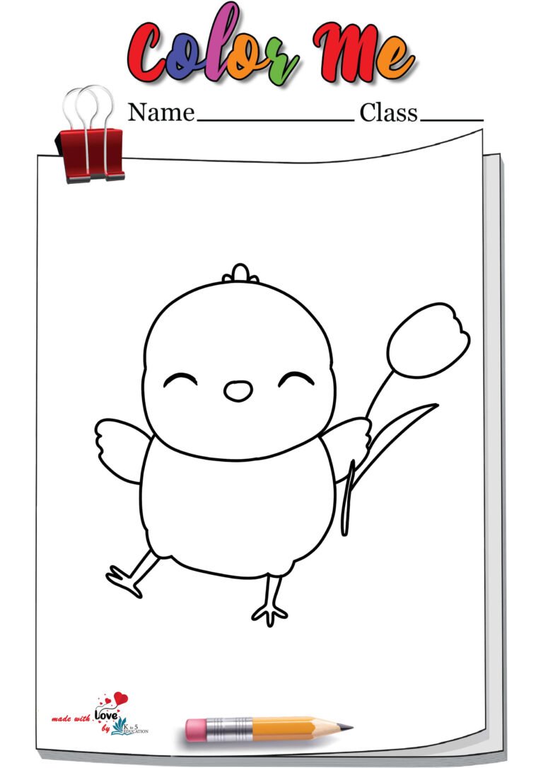 Happy Cartoon Chicken Coloring Page | FREE Download