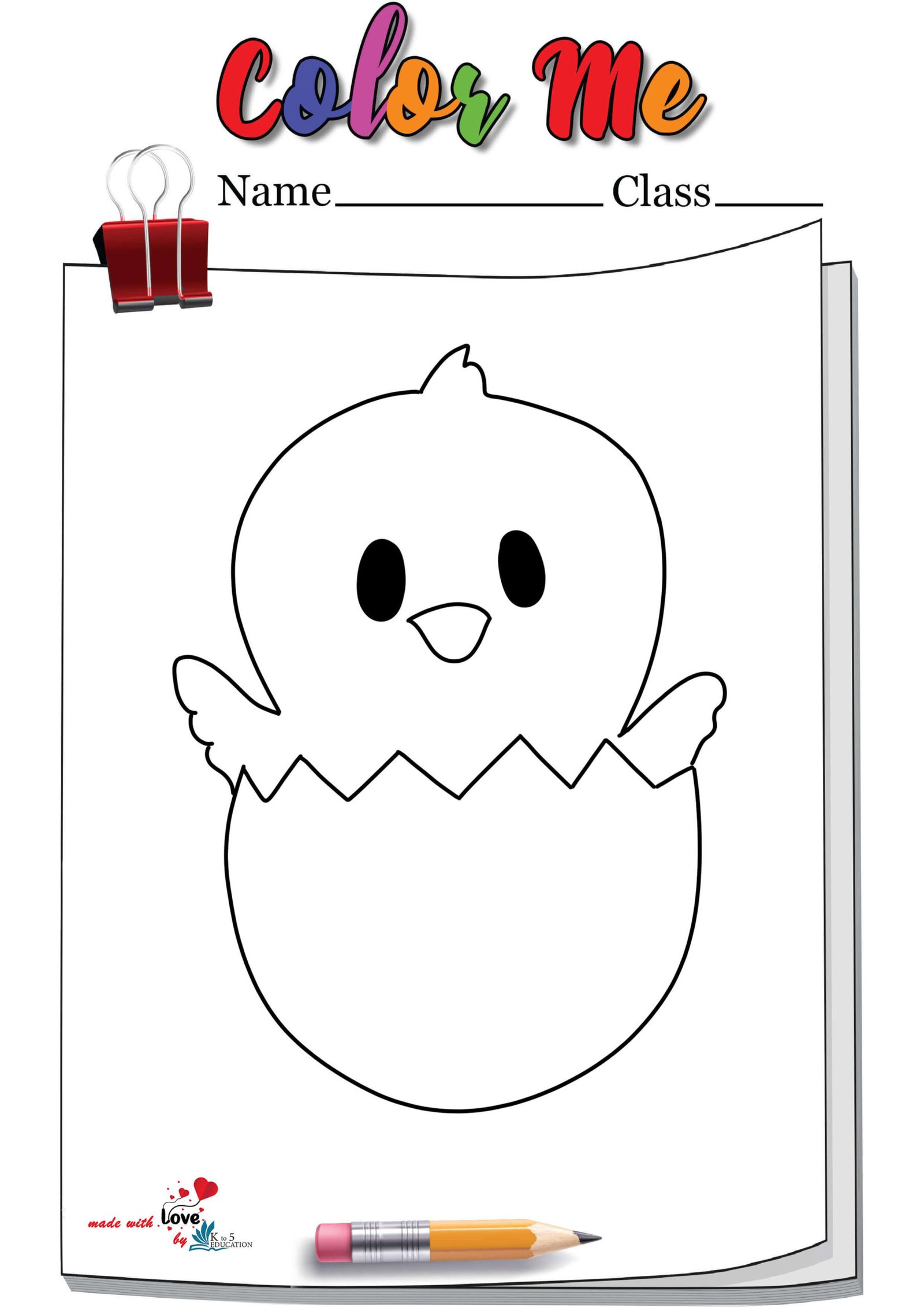 Hatching Chick Craft Coloring Page