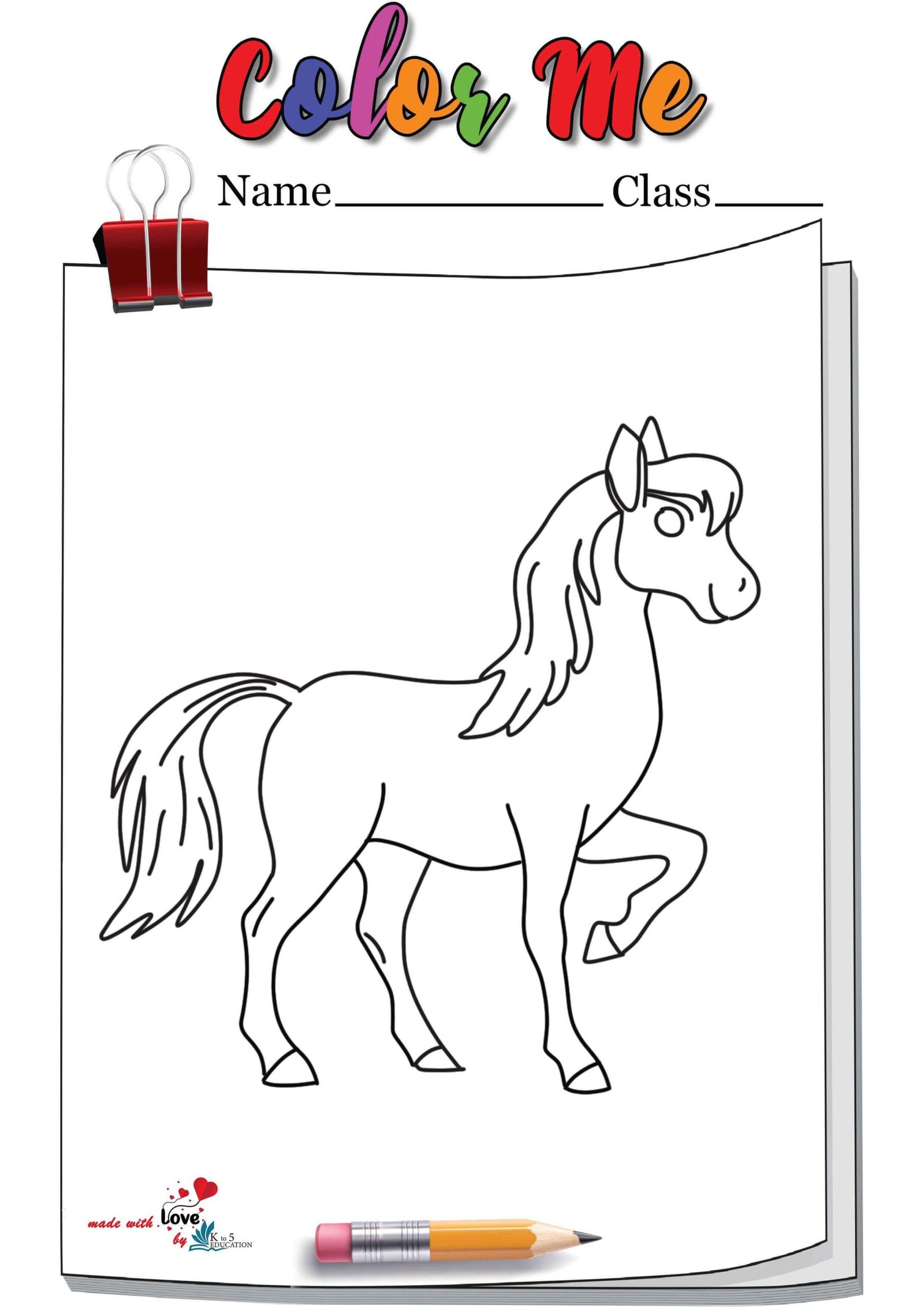Horse Coloring Page For Kids