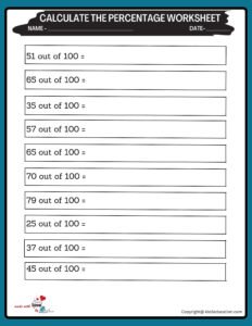 How To Calculate 100 Percentage Worksheet
