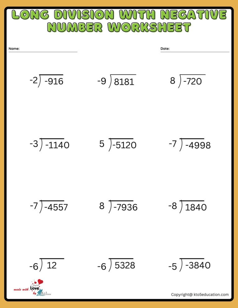 Long Division 3 Digit By 1 Digit Worksheet | FREE Download