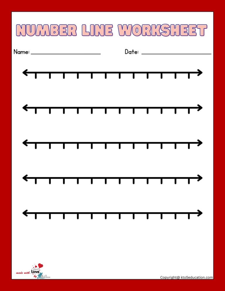 Math Blank Number Line Worksheets 1-12 | FREE Download