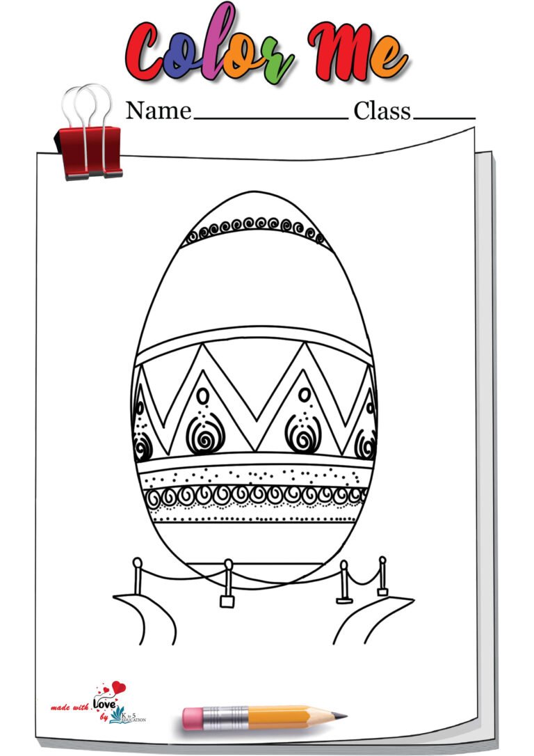 Multicolored Giant Easter Egg Coloring Page | FREE Download