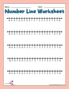 Negative Fraction Number Lines Worksheet