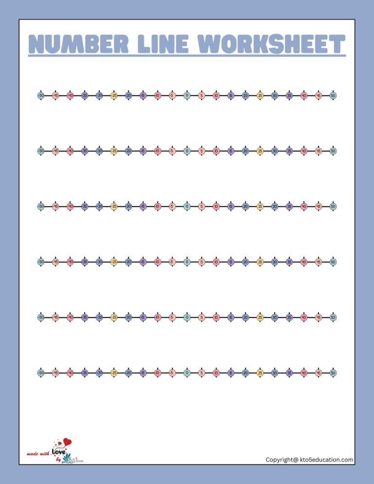 Negative Fractions On A Number Line Worksheet 1-50 | FREE Download