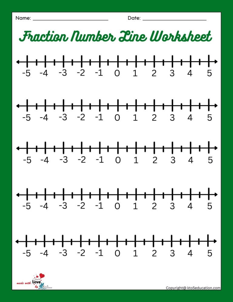 Number Line Fractions Worksheet | FREE Download