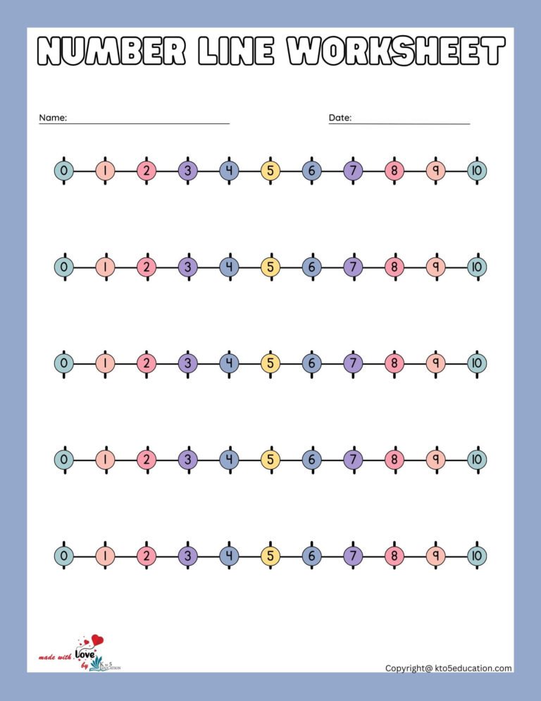 Number Line Worksheet 1-10 | FREE Download