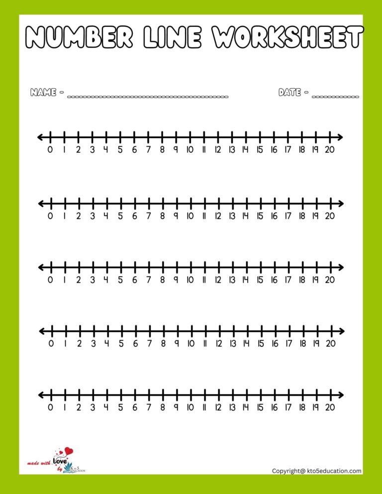 Number Line Worksheet 1-20 | FREE Download