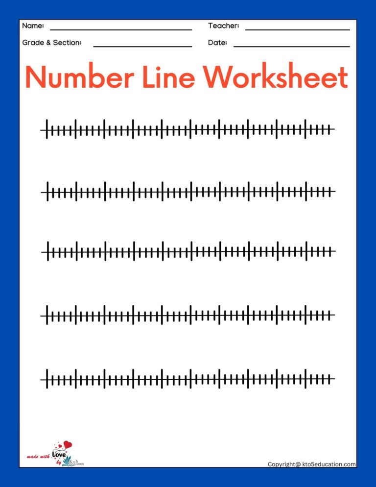 Number Line Worksheet For 3rd Grade 1-50 | FREE Download