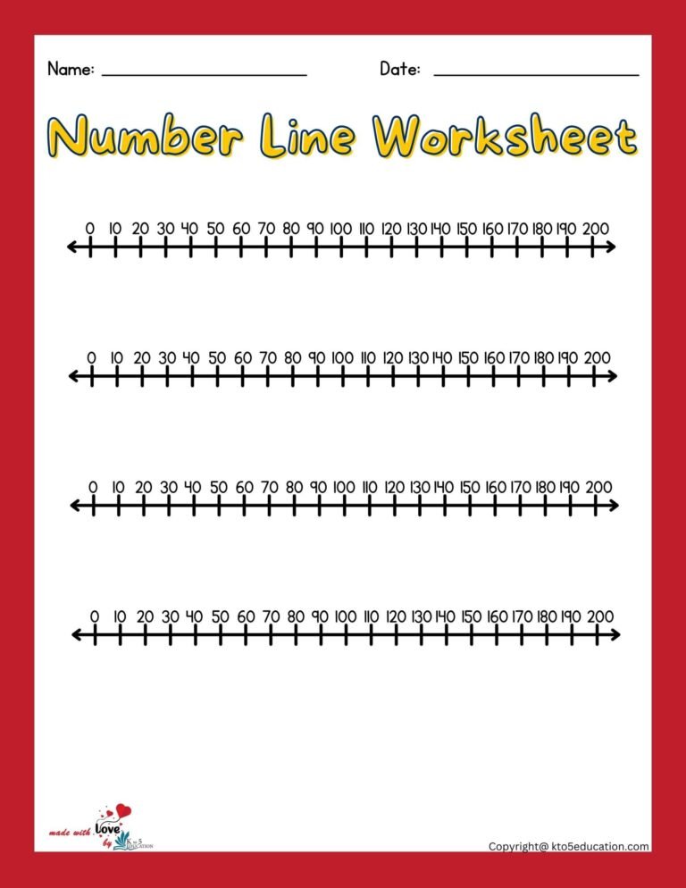 Number Line Worksheet 1-200 | FREE Download