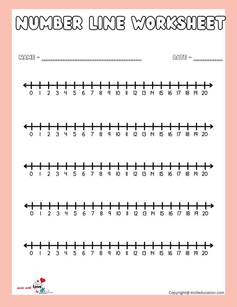 Number Line Worksheets 1-20 | FREE Download