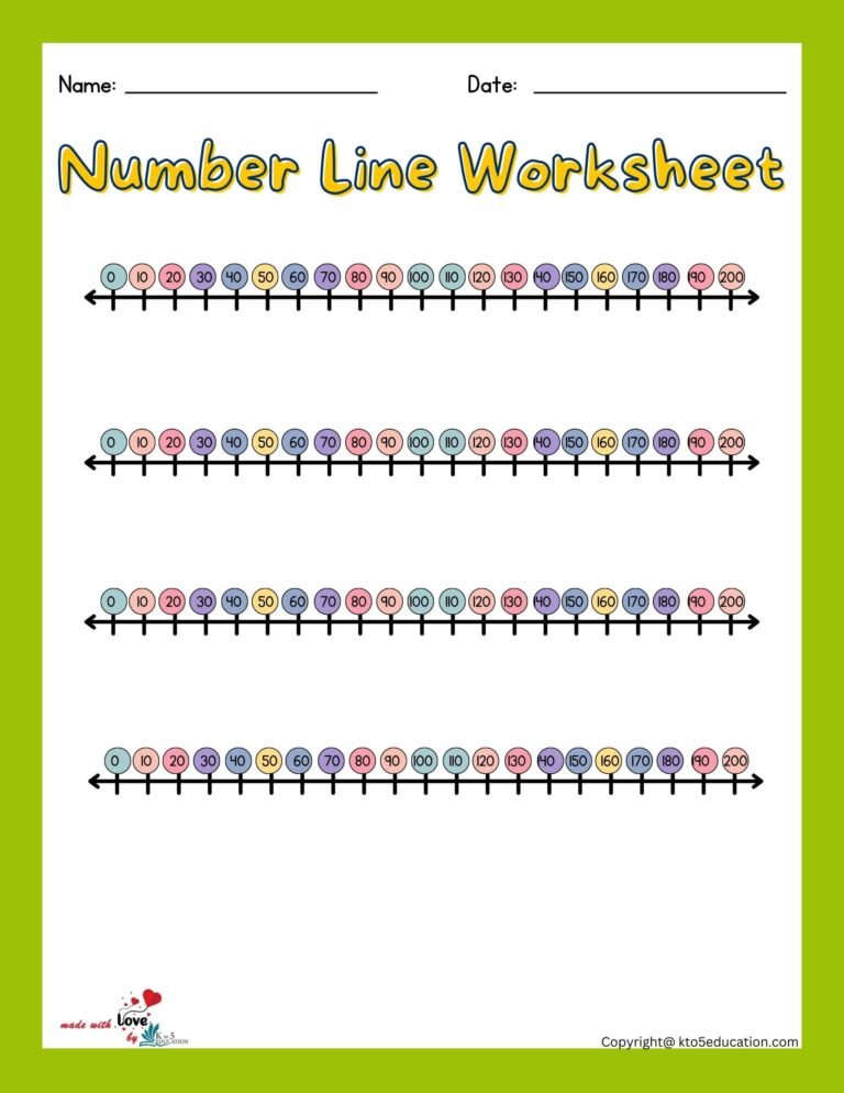 Number Line Worksheets 1st Grade 1-200 | FREE Download