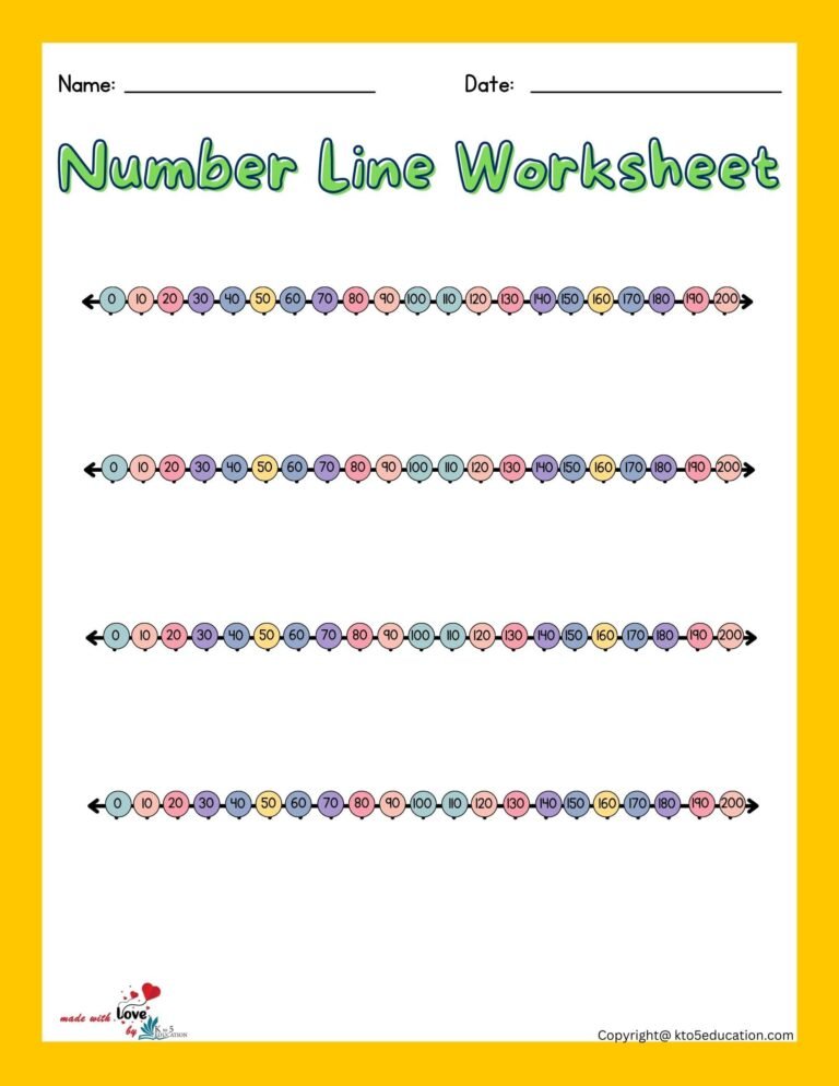 Number Line Worksheets Pdf 1-200 | FREE Download