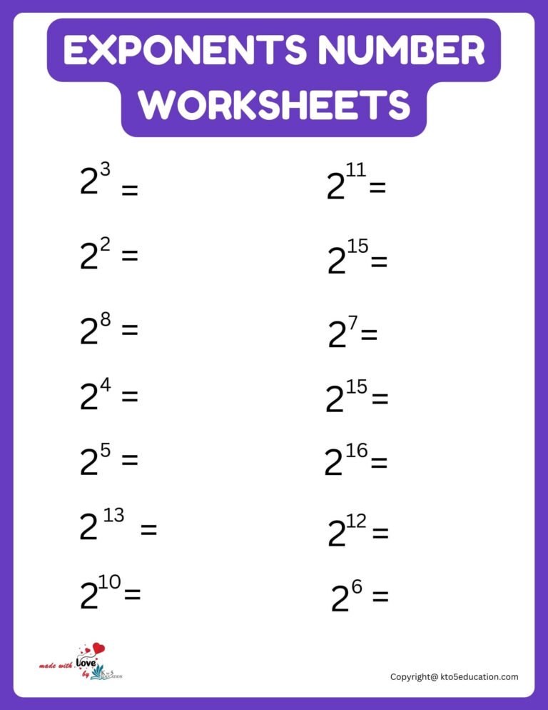 Online Activity Exponents Worksheet | FREE Download