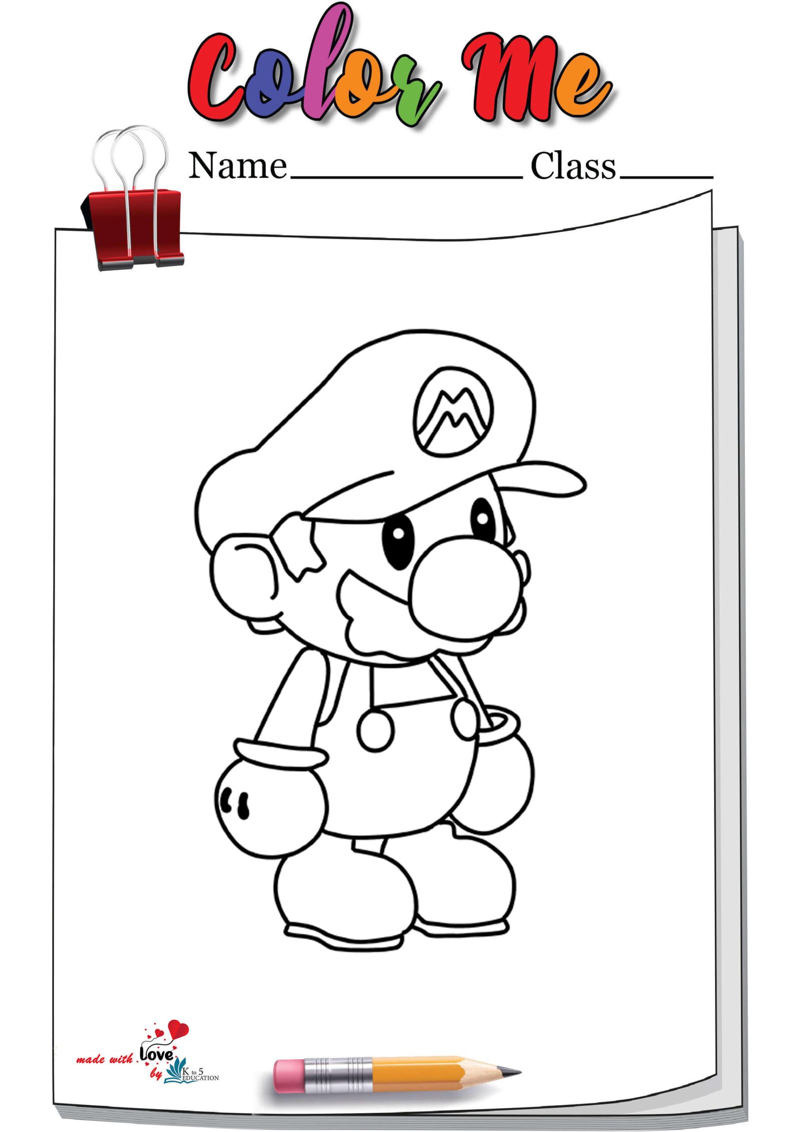 Paper Mario Coloring Page