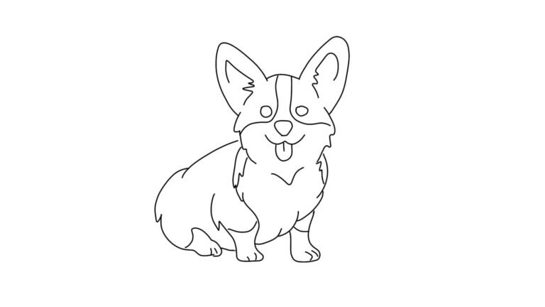 Pembroke Welsh Corgi Coloring Dog Page | FREE Download