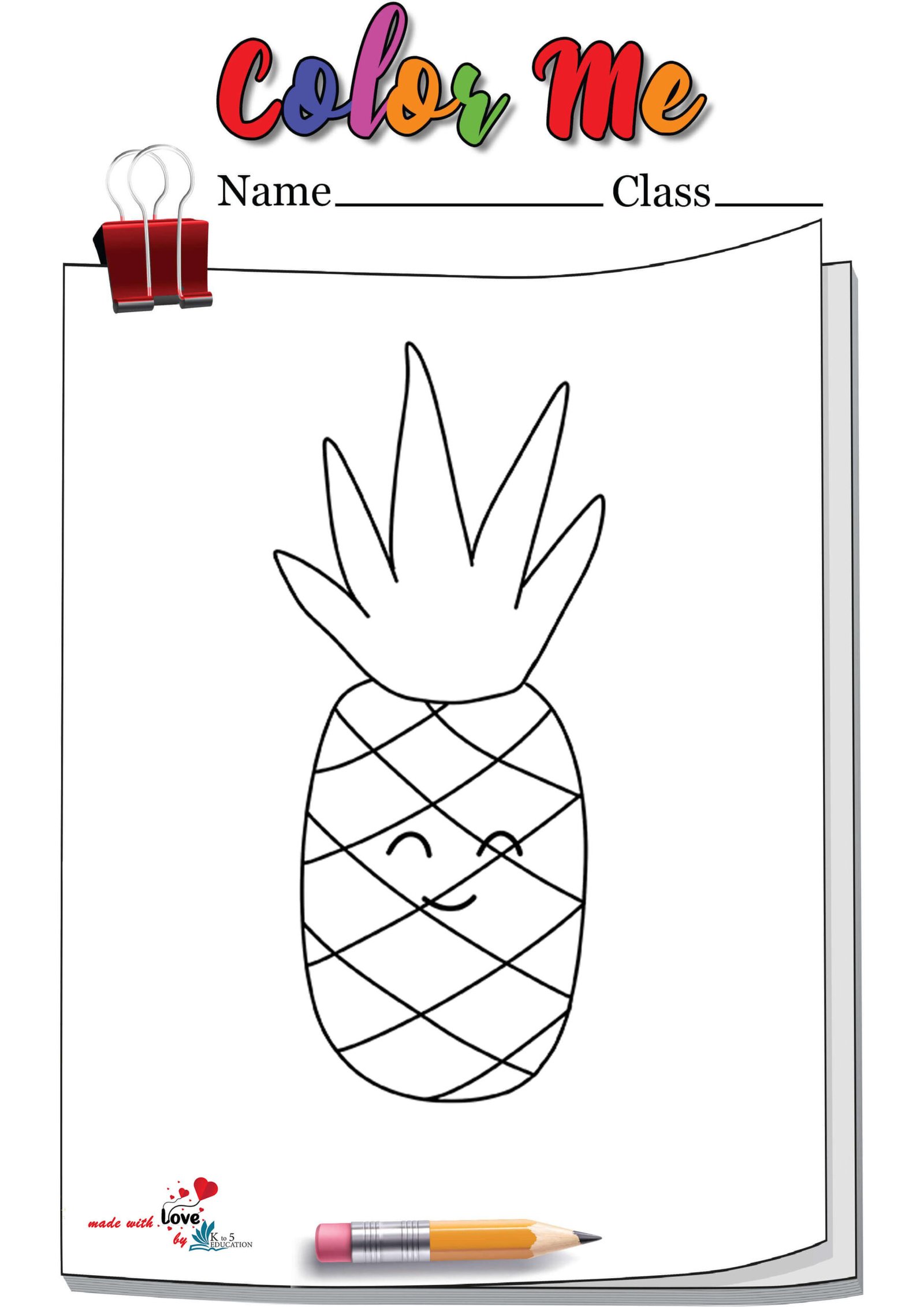 Pineapple Fruit Coloring Page