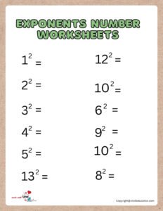 Powers And Exponents Worksheet