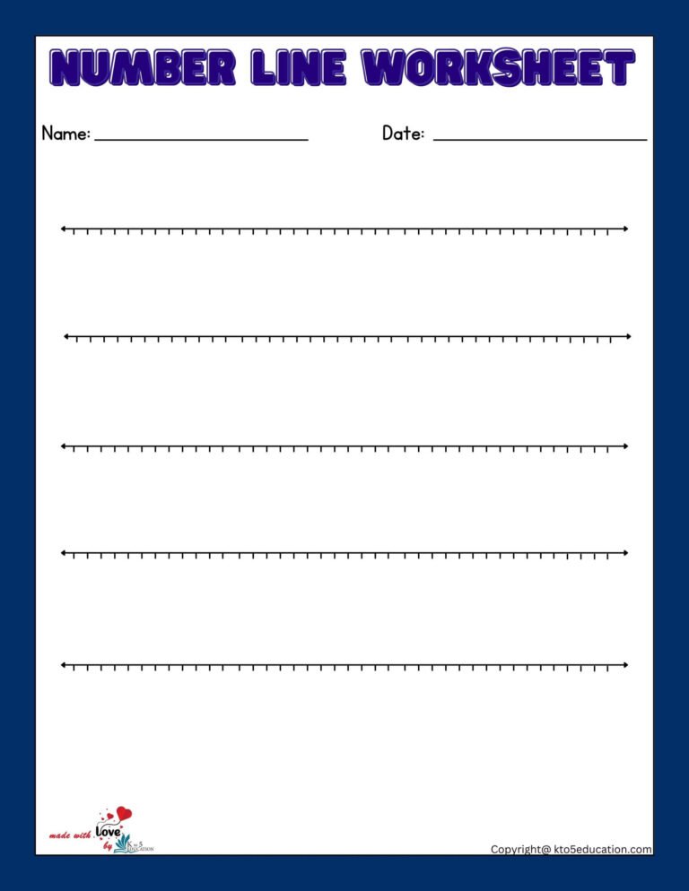 Printable Number Line Worksheet 1-40 | FREE Download