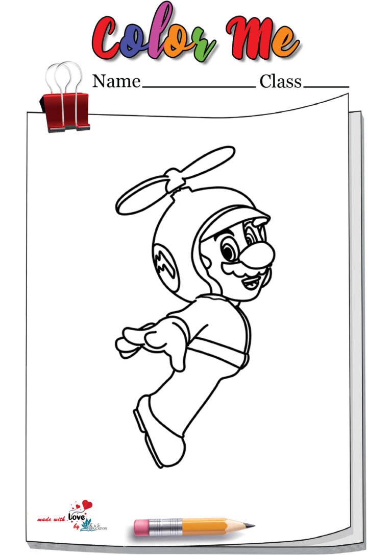 Propeller Super Mario Coloring Page | FREE Download