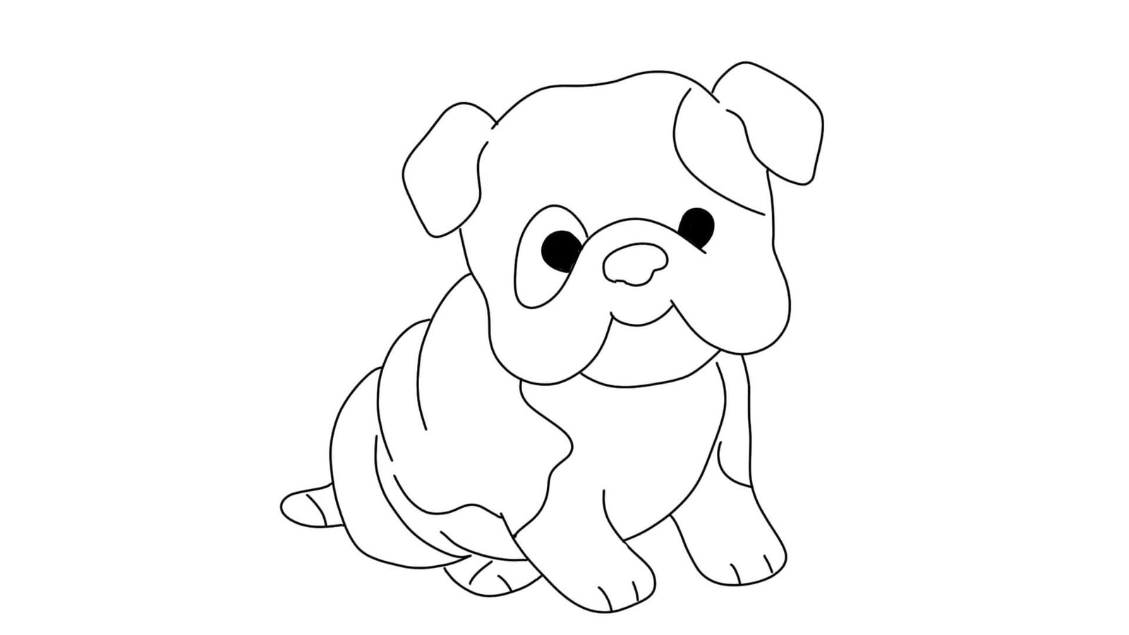 Puppy Bull Dog Coloring Page