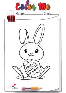 Rabbit With Easter Egg Coloring Page