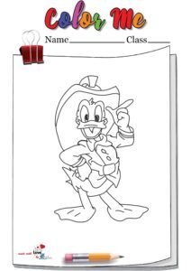 Safari Donald Duck Coloring Page