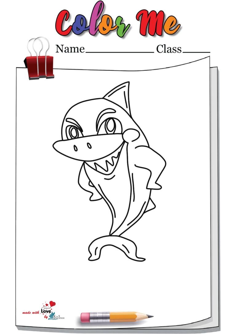 Smart Shark Coloring Page | FREE Download