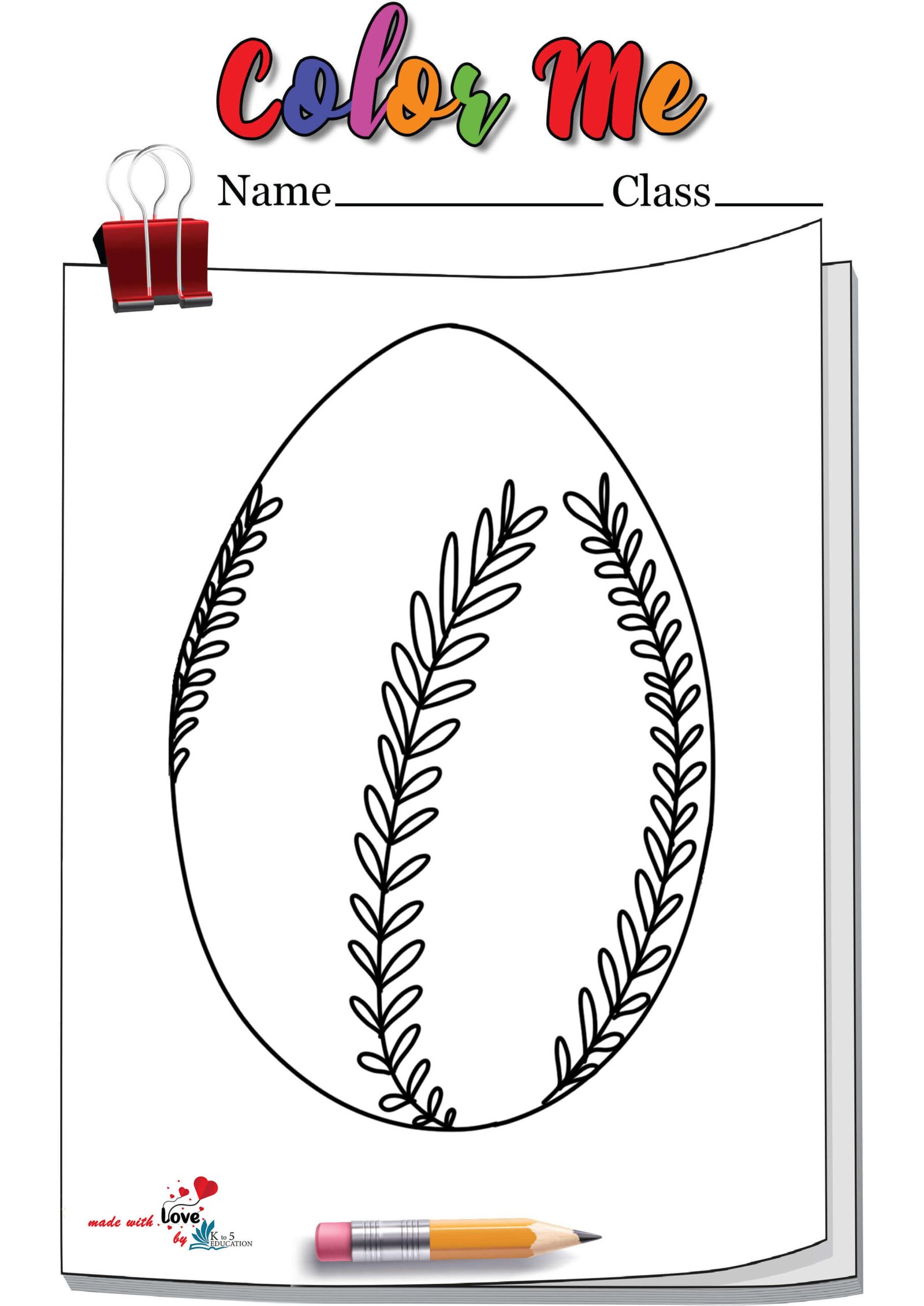Spring Decorating Giant Easter Egg Coloring Page