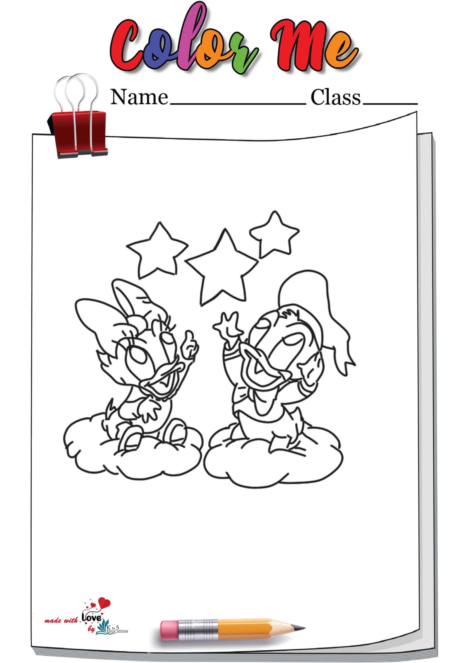 Star Donald Duck Coloring Page