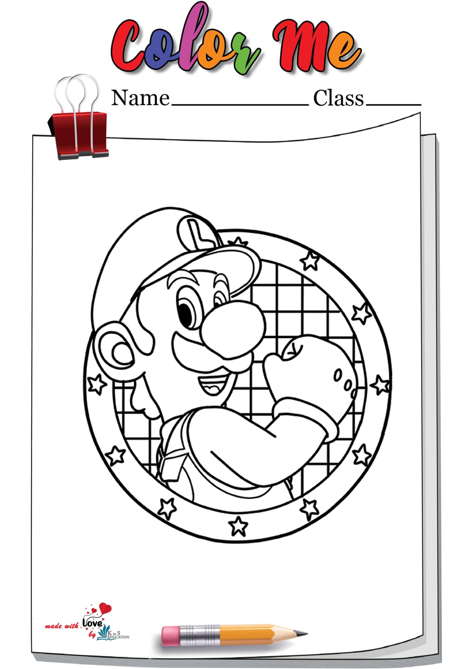 Super Mario Logo Coloring Page