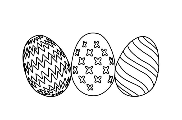 Three Easter Eggs Coloring Page | FREE Download