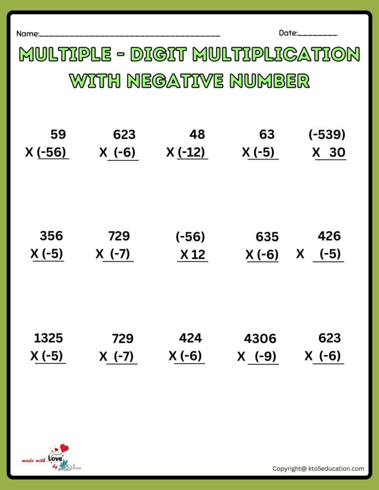 Triple Digit Multiplication Worksheets | FREE Download