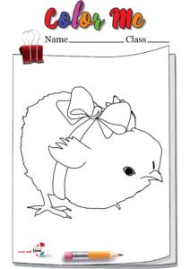 Vintage Easter Chick Coloring Page