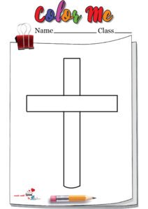 Wooden Cross On Spiritual Coloring Page