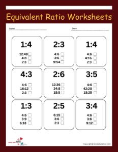 Worksheets On Equivalent Ratios