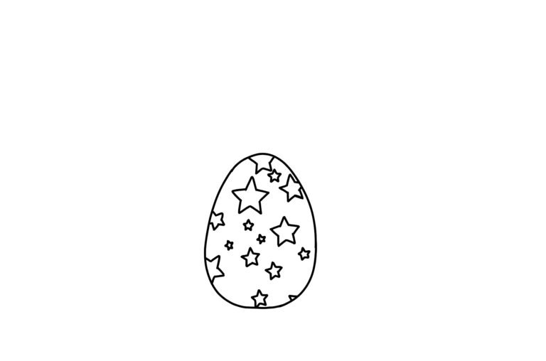 Easter Egg With Star Coloring Page | FREE Download