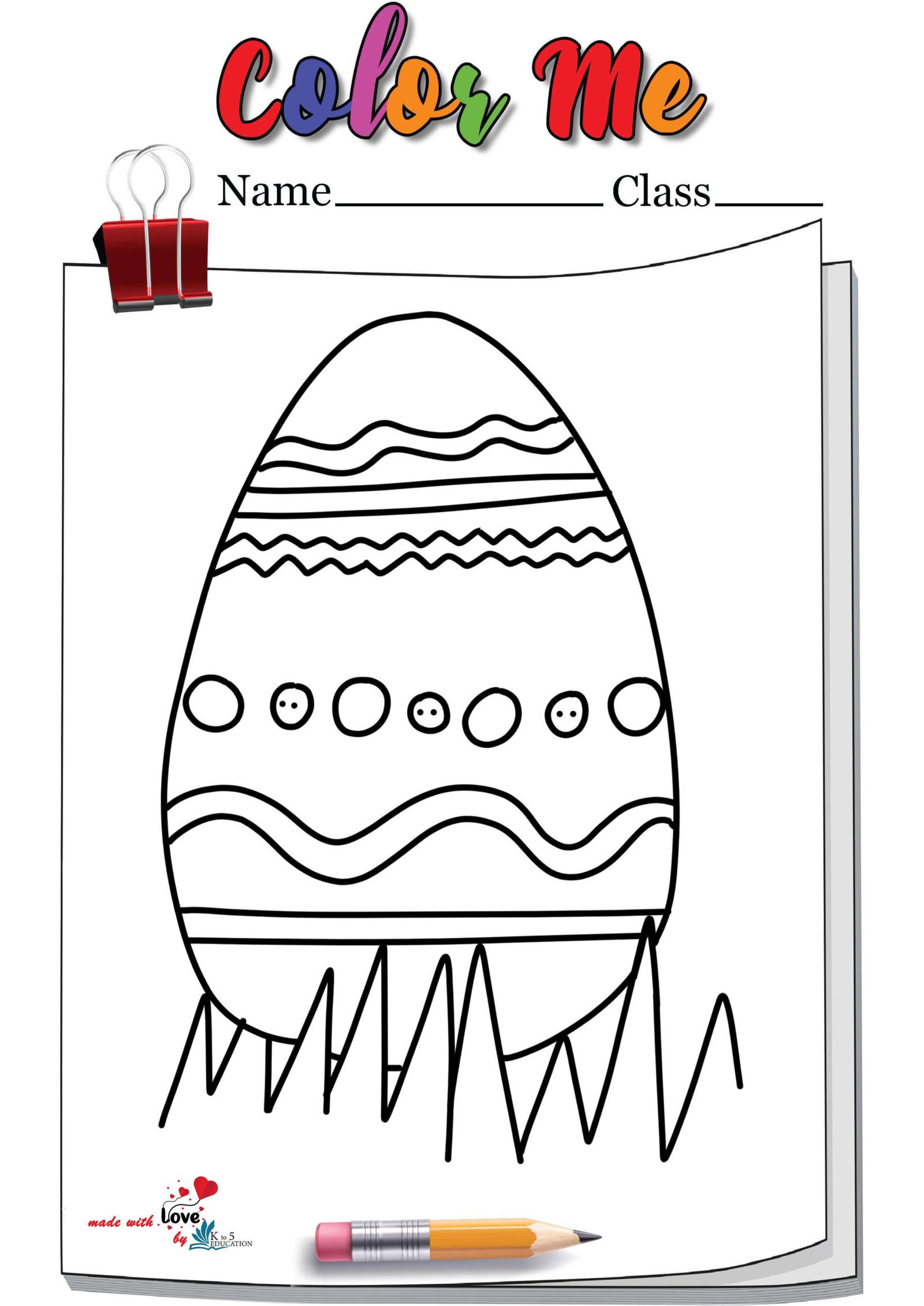 Paper Easter Egg Coloring Page