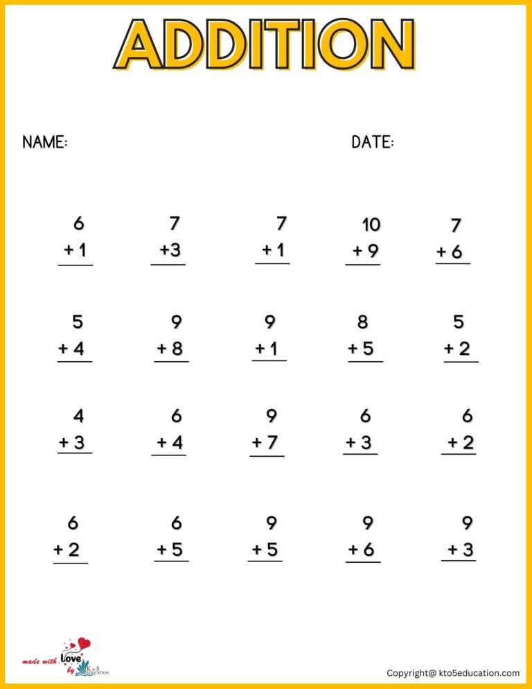 1st Grade Addition Worksheets