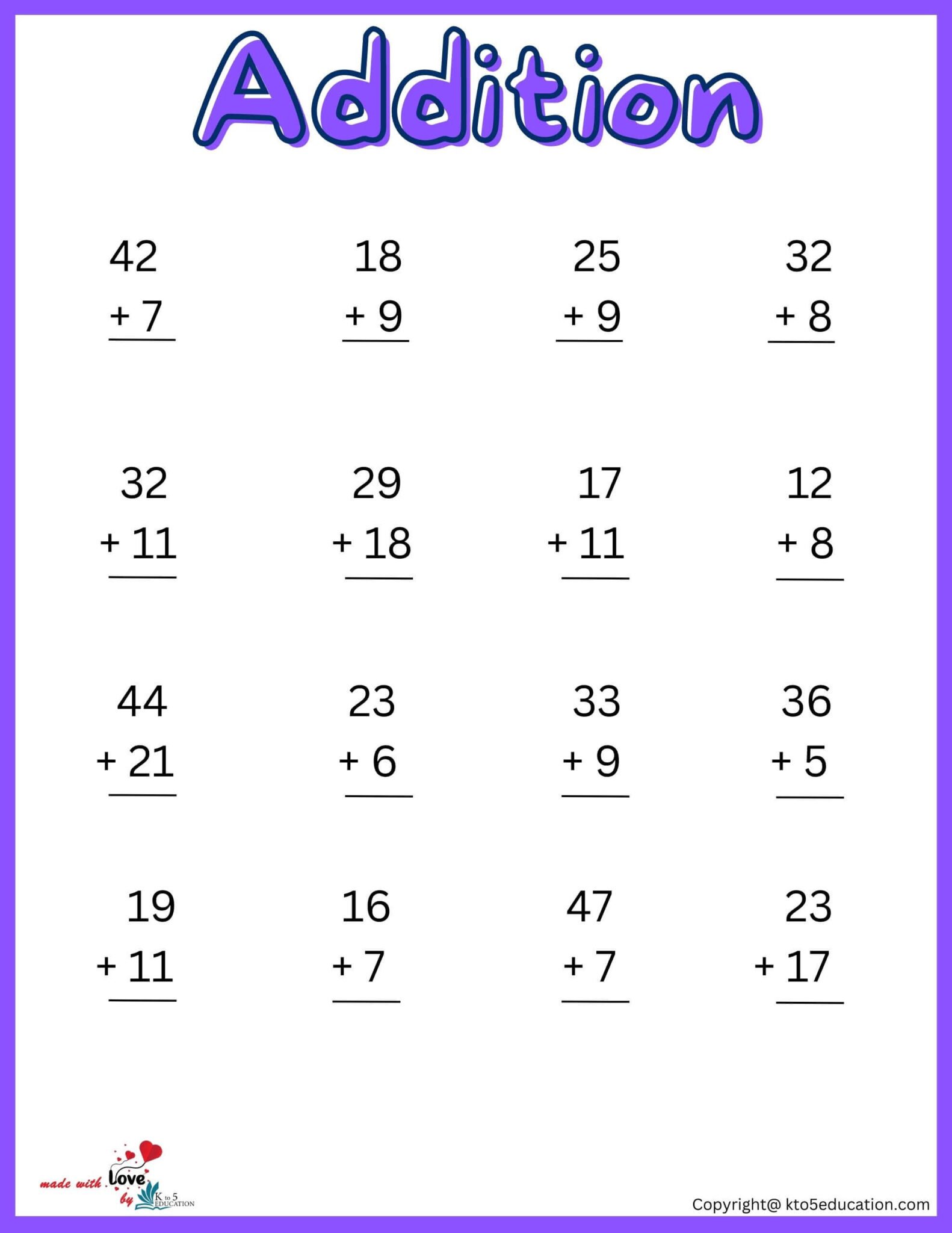 Properties Of Addition Worksheet 4th Grade